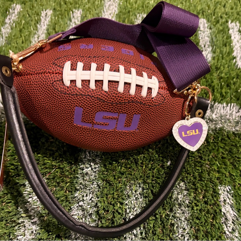 LSU Football Purse with Purple Accents
